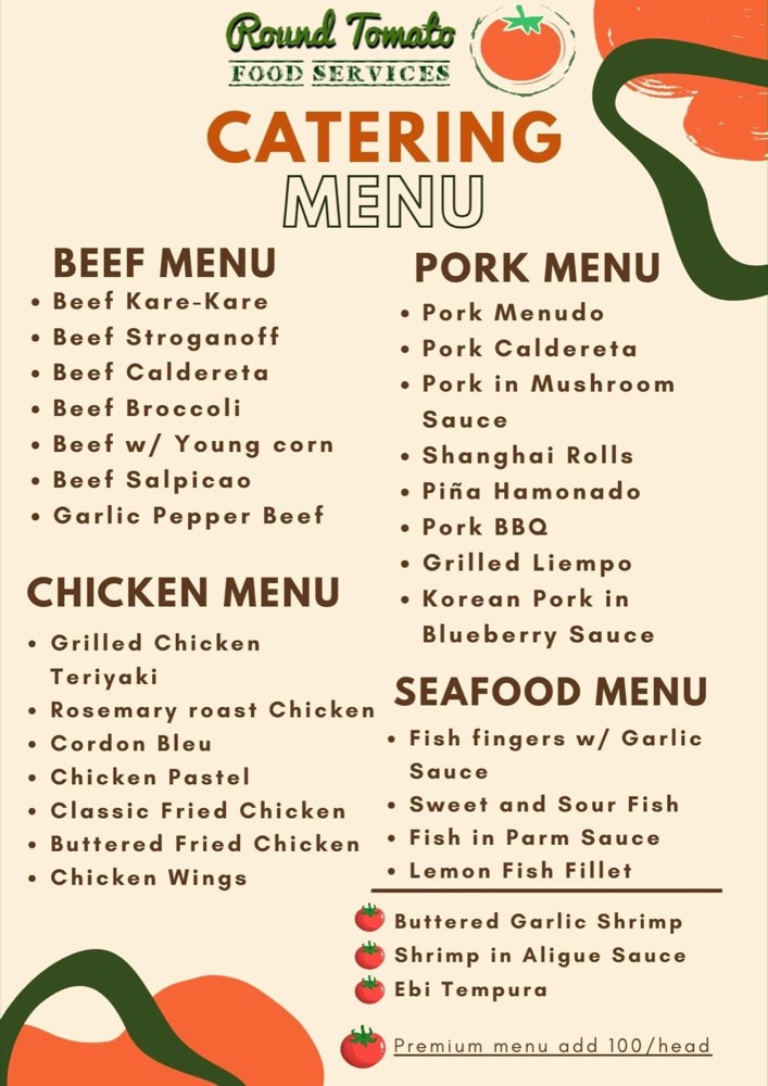 Catering menu reference page 2